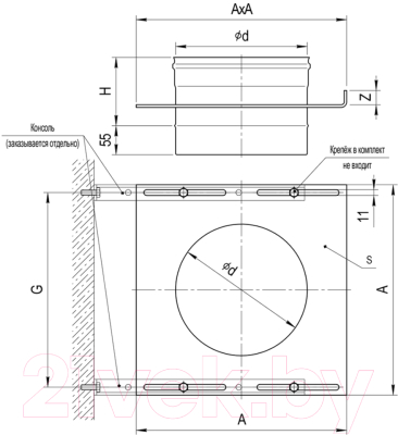 Площадка монтажная для дымохода Ferrum 430/0.8 мм Ф110 / f5502