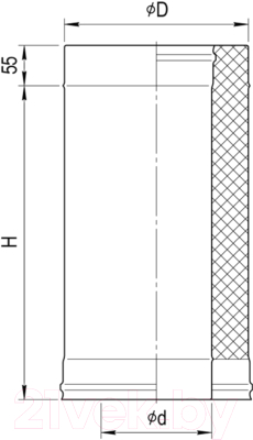 Труба дымохода Ferrum 0.5м 430/0.8мм Ф150x250 / f3936