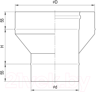 Переходник для дымохода Ferrum 430/0.5мм Ф80x160 / f3716