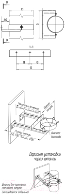 Кронштейн для дымохода Ferrum 1000 L / f5801