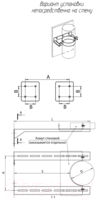 Кронштейн для дымохода Ferrum 1000 L / f5801