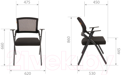 Стул офисный Chairman Nexx (черный/оранжевый)