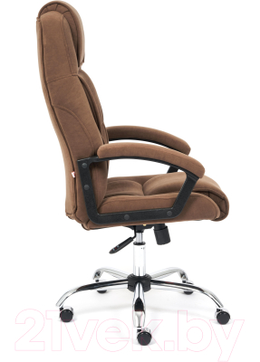 Кресло офисное Tetchair Bergamo флок (хром/коричневый 6)
