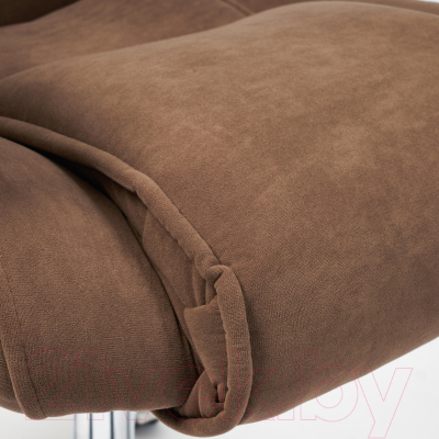 Кресло офисное Tetchair Bergamo флок (хром/коричневый 6)