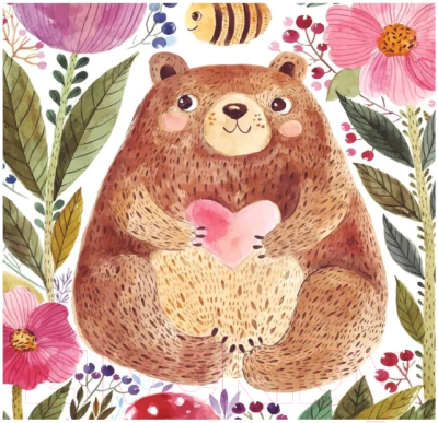 Органайзер для ванной JoyArty Добрый медведь в цветах / tgb_14555