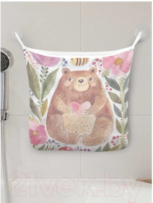 Органайзер для ванной JoyArty Добрый медведь в цветах / tgb_14555