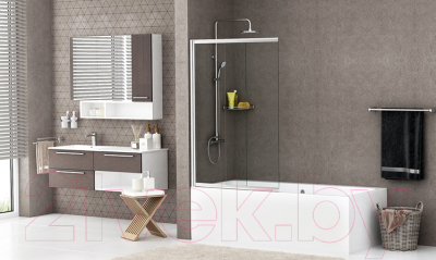 Стеклянная шторка для ванны Wasserkraft Main 41S02-100