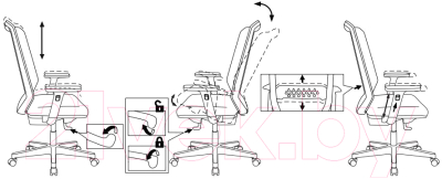 Кресло офисное Бюрократ MC-W611N (сетка темно-серая TW-04/ткань 38-417/пластик белый)