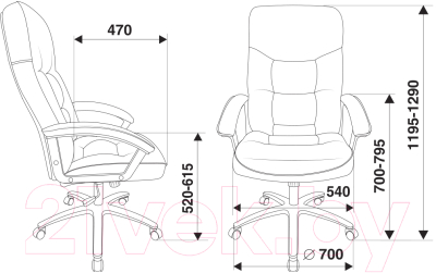 Кресло офисное Бюрократ T-9908AXSN-AB (кожа черный/хром)