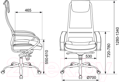 Кресло офисное Бюрократ CH-609SL (сетка черная TW-01/TW-11/искусственная кожа/ткань)