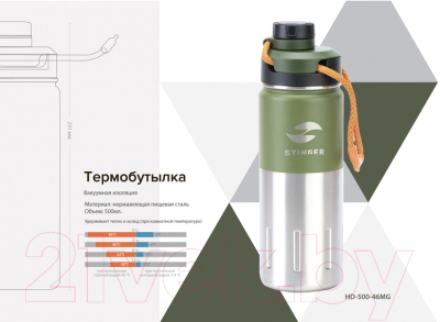 Термос для напитков STINGER HD-500-46MG