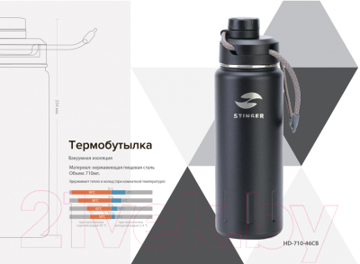 Термос для напитков STINGER HD-710-46CB