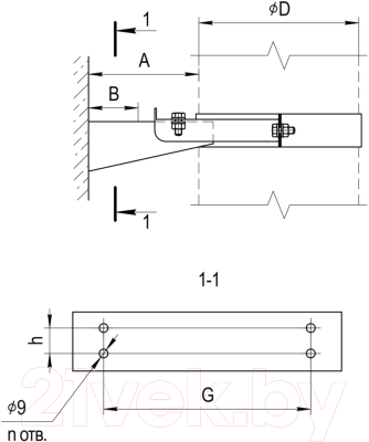 Кронштейн для дымохода Ferrum №1 430/1.0мм Ф200 / f2712