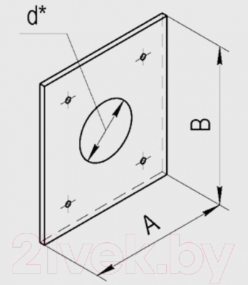 Экран защитный для дымохода Ferrum 430/0.5мм 480x480 Ф200 / f5314