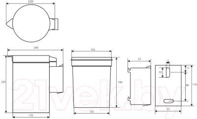 Мусорное ведро Bemeta Для ванной 125115051a