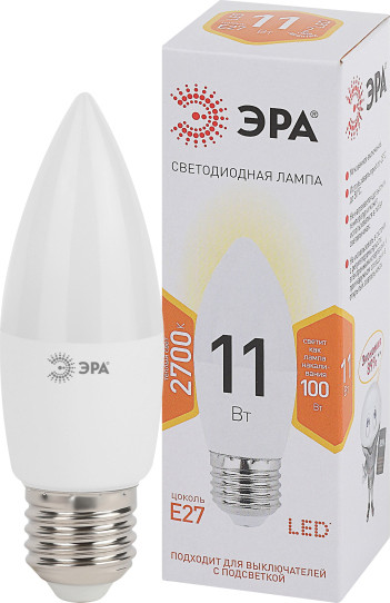 Лампа ЭРА Led B35-11W-827-E27 / Б0032981 - фото