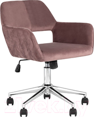 Кресло офисное Stool Group Ross / ROSS CHROME VELVET ROSE (велюр розовый) - фото