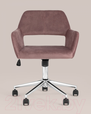 Кресло офисное Stool Group Ross / ROSS CHROME VELVET ROSE (велюр розовый)