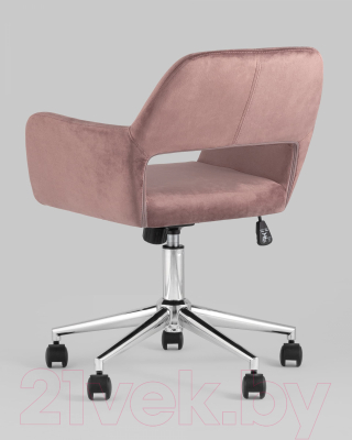 Кресло офисное Stool Group Ross / ROSS CHROME VELVET ROSE (велюр розовый)