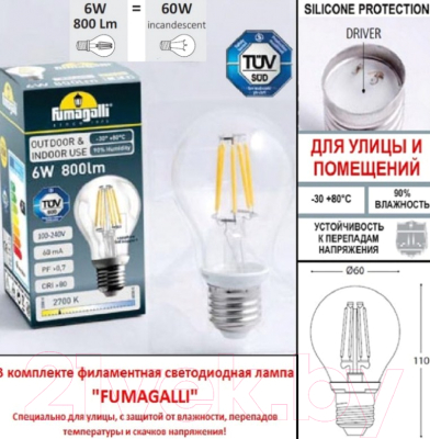 Бра уличное Fumagalli Anna E22.141.000.WYF1R