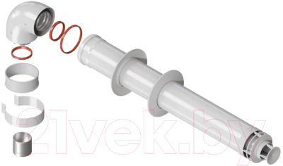 Дымоход для котла PROFline KTS-01B-075 + хомут + втулка - фото