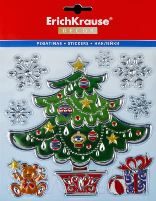 Набор наклеек на окно Erich Krause Decor Нарядная елка / 50886 - фото