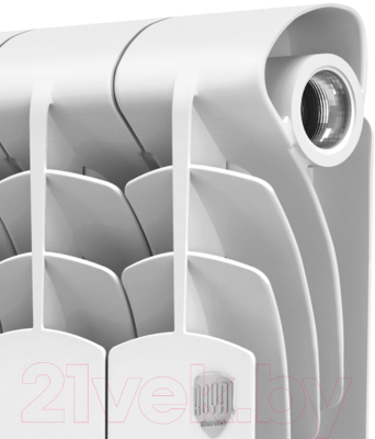 Радиатор биметаллический Royal Thermo Revolution Bimetall 500 (4 секции, с монтажным комплектом, кронштейном и кранами)