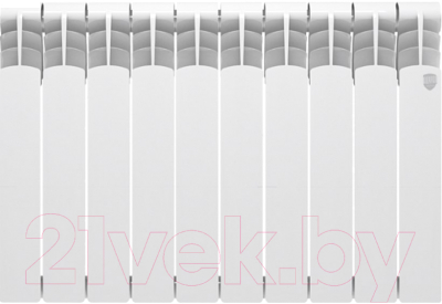 Радиатор биметаллический Royal Thermo Revolution Bimetall 500 (10 секций, с монтажным комплектом, кронштейном и кранами) - фото