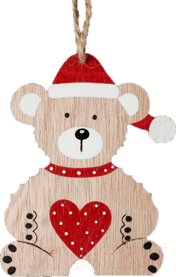 Елочная игрушка Erich Krause Decor Медвежонок с сердцем / 51106 - фото