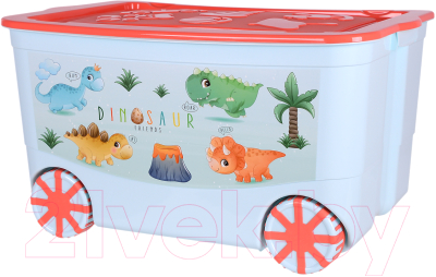 Контейнер для хранения Эльфпласт KidsBox EP449 (бирюзовый/коралловый) - фото