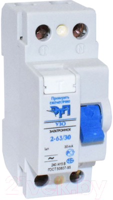 Устройство защитного отключения ETP 2P-63А-30мА - фото