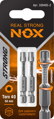 Набор бит Nox Strong Torsion E6.3 Tx-40-50 / 339405-2 - фото