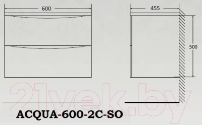 Тумба под умывальник BelBagno ACQUA-600-2C-SO-BL