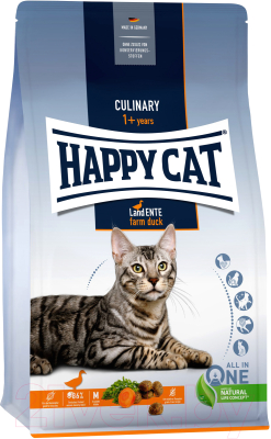 Сухой корм для кошек Happy Cat Culinary Land-Ente 33/15 утка / 70567 - фото