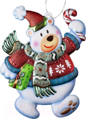 Елочная игрушка Erich Krause Decor Мишка с подарками / 49584 - фото