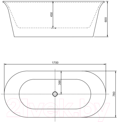 Ванна акриловая Aquanet Family Smart 170x78 / 261053