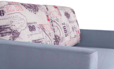 Диван KRONES Афродита выкатной 195x100 (велюр серый/рисунок)