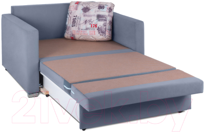 Диван KRONES Афродита выкатной 195x100 (велюр серый/рисунок)