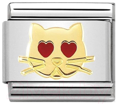 Звено для браслета NominatioN Кот глазами-сердцами 030272/43 - фото