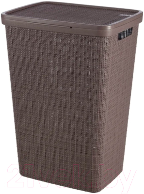 Корзина для белья Curver Jute / 245977 (58л, фиолетово-коричневый) - фото
