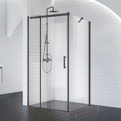 Душевая стенка BelBagno ACQUA-90-FIX-C-NERO