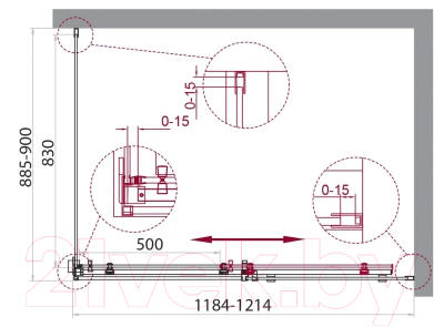 Душевая стенка BelBagno ACQUA-90-FIX-C-NERO