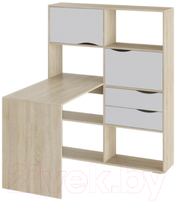 Письменный стол ТриЯ Тип 7 (дуб сонома/белый ясень) - фото