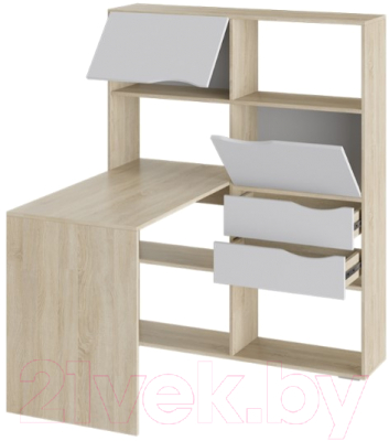 Письменный стол ТриЯ Тип 7 (дуб сонома/белый ясень)