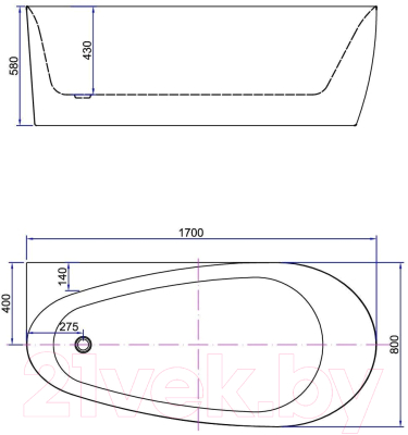 Ванна акриловая Allen Brau Priority 2 2.31002.20 / 259590 (170х80)