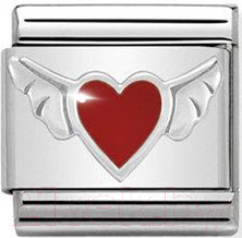 Звено для браслета NominatioN Красное сердце с крыльями 330202/01 - фото