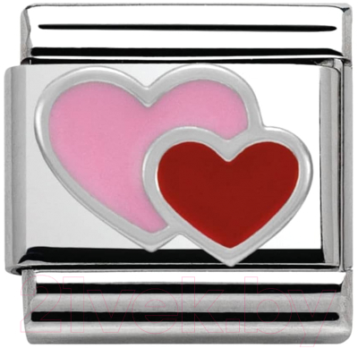Звено для браслета NominatioN Красное и розовое сердца 330202/16 - фото