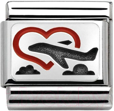 Звено для браслета NominatioN Самолет и сердце 330208/02 - фото