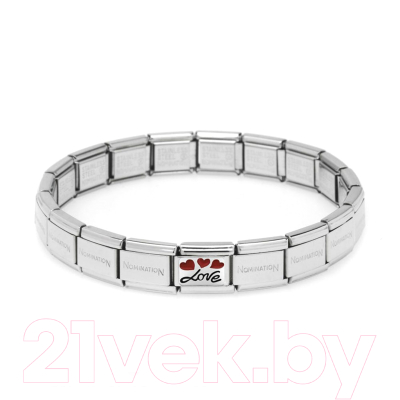 Звено для браслета NominatioN Любовь с красными сердцами 330208/06