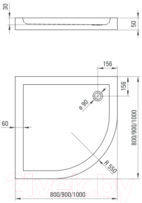Душевой поддон Deante Minimal KTN 051B